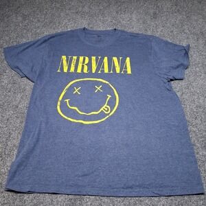 Nirvana smile logo shirt blue size‎ XL